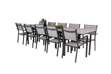 Levels Matgrupp Utomhus 225-325 cm Rektangulär med 10 Copacabana Utestolar - Grå - Utemöbler & utemiljö - Utegrupp - Matgrupp utomhus