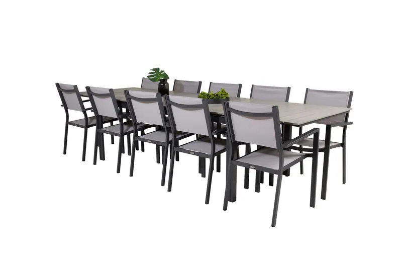 Levels Matgrupp Utomhus 225-325 cm Rektangulär med 10 Copacabana Utestolar - Grå - Utemöbler & utemiljö - Utegrupp - Matgrupp utomhus