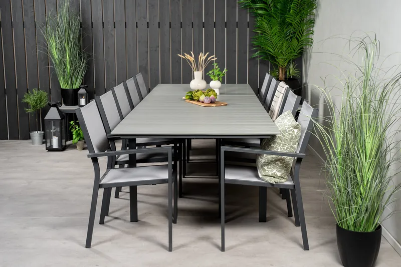 Levels Matgrupp Utomhus 225-325 cm Rektangulär med 10 Copacabana Utestolar - Grå - Utemöbler & utemiljö - Utegrupp - Matgrupp utomhus