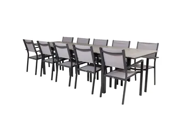 Levels Matgrupp Utomhus 225-325 cm Rektangulär med 10 Copacabana Utestolar - Grå - Utemöbler & utemiljö - Utegrupp - Matgrupp utomhus
