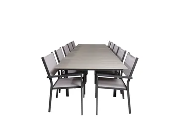 Levels Matgrupp Utomhus 225-325 cm Rektangulär med 10 Copacabana Utestolar - Grå - Utemöbler & utemiljö - Utegrupp - Matgrupp utomhus