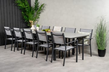 Levels Matgrupp Utomhus 225-325 cm Rektangulär med 10 Copacabana Utestolar - Grå - Utemöbler & utemiljö - Utegrupp - Matgrupp utomhus