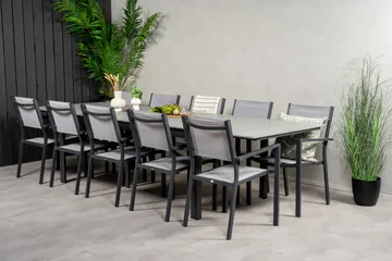Levels Matgrupp Utomhus 225-325 cm Rektangulär med 10 Copacabana Utestolar - Grå - Utemöbler & utemiljö - Utegrupp - Matgrupp utomhus