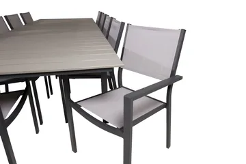 Levels Matgrupp Utomhus 225-325 cm Rektangulär med 10 Copacabana Utestolar - Grå - Utemöbler & utemiljö - Utegrupp - Matgrupp utomhus