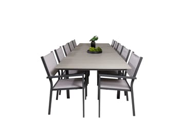 Levels Matgrupp Utomhus 225-325 cm Rektangulär med 10 Copacabana Utestolar - Grå - Utemöbler & utemiljö - Utegrupp - Matgrupp utomhus