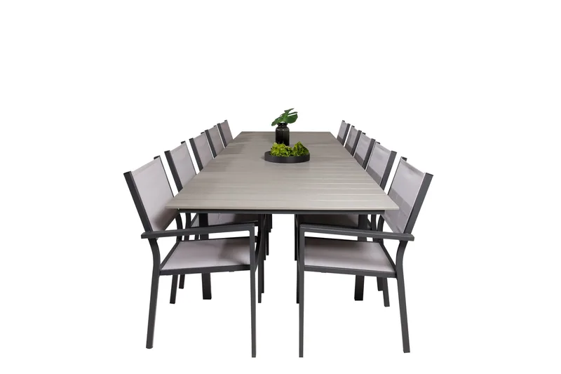 Levels Matgrupp Utomhus 225-325 cm Rektangulär med 10 Copacabana Utestolar - Grå - Utemöbler & utemiljö - Utegrupp - Matgrupp utomhus