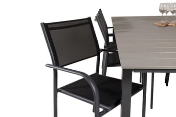 Levels Matgrupp Utomhus 225-325 cm Rektangulär med 6 Santorini Utestolar - Svart - Utemöbler & utemiljö - Utegrupp - Matgrupp utomhus