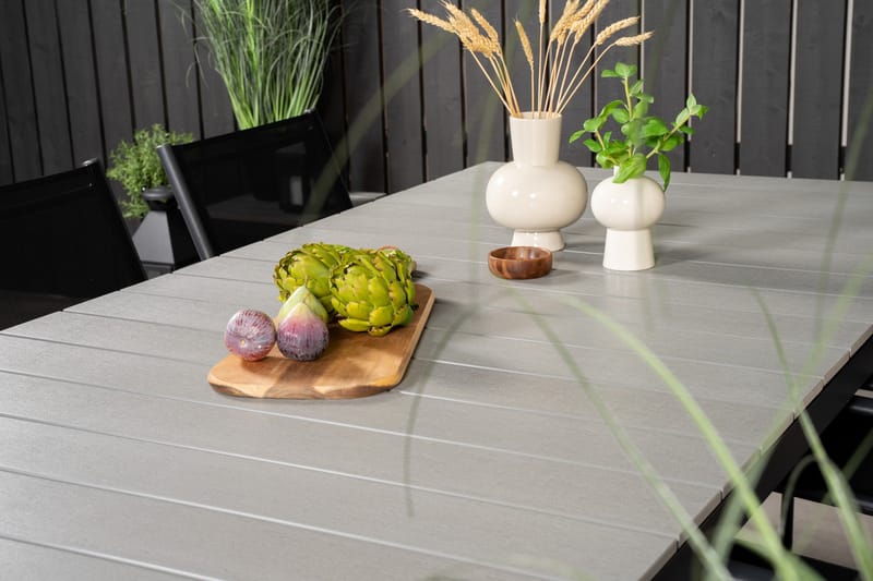 Levels Matgrupp Utomhus 225-325 cm Rektangulär med 6 Santorini Utestolar - Svart - Utemöbler & utemiljö - Utegrupp - Matgrupp utomhus