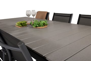 Levels Matgrupp Utomhus 225-325 cm Rektangulär med 6 Santorini Utestolar - Svart - Utemöbler & utemiljö - Utegrupp - Matgrupp utomhus