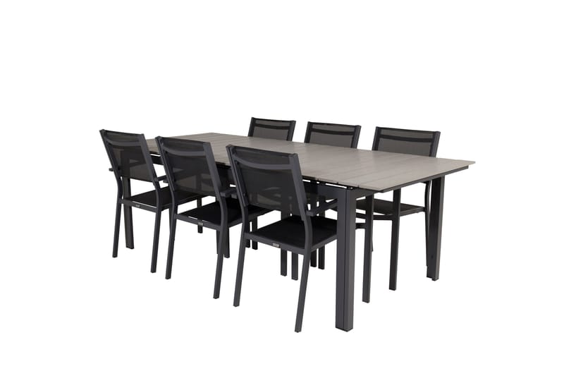 Levels Matgrupp Utomhus 230-310 cm Rektangulär med 6 Copacabana Utestolar - Svart - Utemöbler & utemiljö - Utegrupp - Matgrupp utomhus