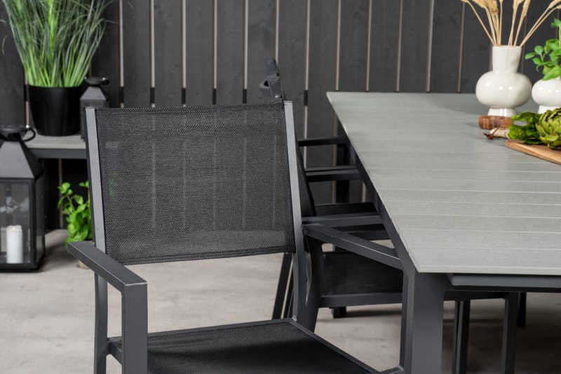 Levels Matgrupp Utomhus 230-310 cm Rektangulär med 6 Copacabana Utestolar - Svart - Utemöbler & utemiljö - Utegrupp - Matgrupp utomhus