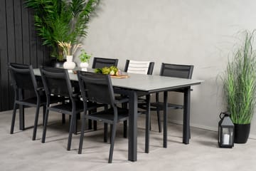 Levels Matgrupp Utomhus 230-310 cm Rektangulär med 6 Copacabana Utestolar - Svart - Utemöbler & utemiljö - Utegrupp - Matgrupp utomhus