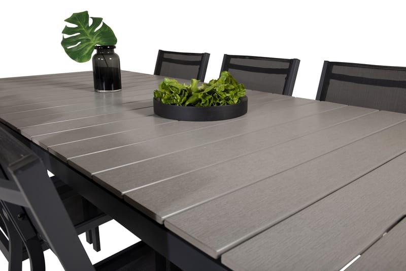 Levels Matgrupp Utomhus 230-310 cm Rektangulär med 6 Copacabana Utestolar - Svart - Utemöbler & utemiljö - Utegrupp - Matgrupp utomhus