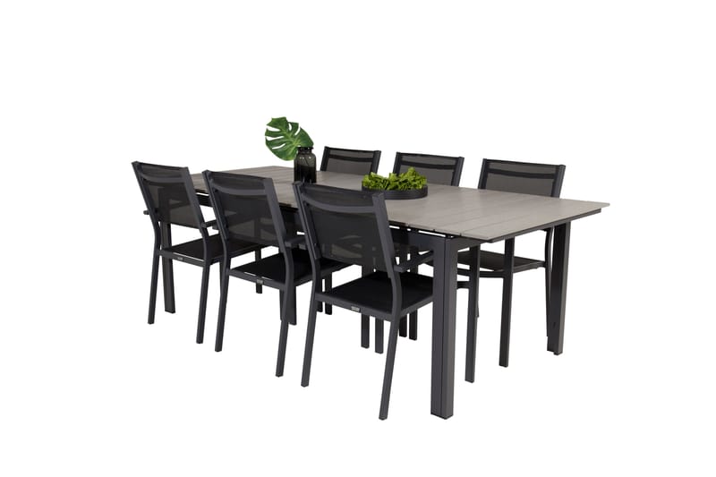 Levels Matgrupp Utomhus 230-310 cm Rektangulär med 6 Copacabana Utestolar - Svart - Utemöbler & utemiljö - Utegrupp - Matgrupp utomhus