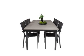 Levels Matgrupp Utomhus 230-310 cm Rektangulär med 6 Copacabana Utestolar - Svart - Utemöbler & utemiljö - Utegrupp - Matgrupp utomhus