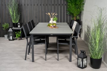 Levels Matgrupp Utomhus 230-310 cm Rektangulär med 6 Copacabana Utestolar - Svart - Utemöbler & utemiljö - Utegrupp - Matgrupp utomhus