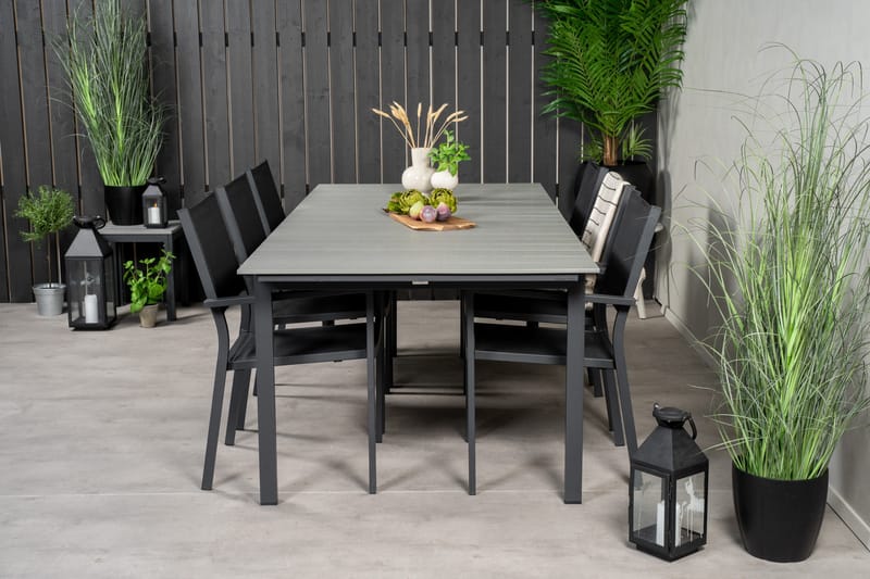 Levels Matgrupp Utomhus 230-310 cm Rektangulär med 6 Copacabana Utestolar - Svart - Utemöbler & utemiljö - Utegrupp - Matgrupp utomhus