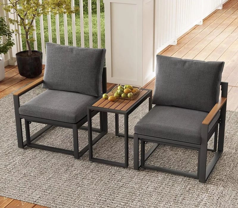 Linto Trädgårdsloungeset 64x68x64 cm - Grå - Utemöbler & utemiljö - Utegrupp - Cafegrupp & cafeset