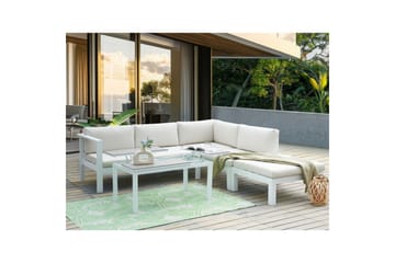 Loungegrupp 5-sits Messina Vit/Grå - Vit/Grå - Utemöbler & utemiljö - Utegrupp - Soffgrupp utomhus