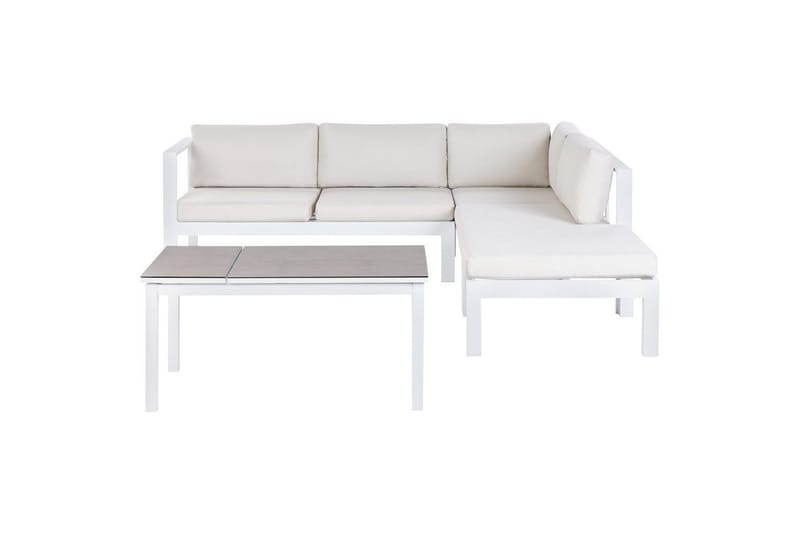Loungegrupp 5-sits Messina Vit/Grå, Vit/Grå