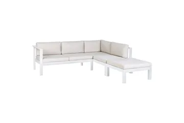 Loungegrupp 5-sits Messina Vit/Grå - Vit/Grå - Utemöbler & utemiljö - Utegrupp - Soffgrupp utomhus