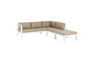 Loungegrupp 5-sits Messina Vit/Grå/Beige - Vit/Grå/Beige - Utemöbler & utemiljö - Utegrupp - Soffgrupp utomhus