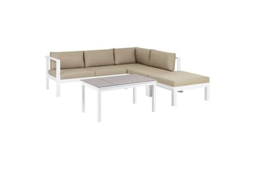 Loungegrupp 5-sits Messina Vit/Grå/Beige - Vit/Grå/Beige - Utemöbler & utemiljö - Utegrupp - Soffgrupp utomhus