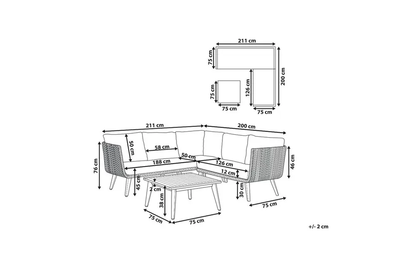 Loungegrupp Alcamo - Utemöbler & utemiljö - Utegrupp - Soffgrupp utomhus