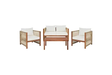 Loungegrupp Antria Ljus trä/beige - Ljus trä/beige - Utemöbler & utemiljö - Utegrupp - Soffgrupp utomhus