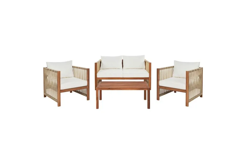 Loungegrupp Antria Ljus trä/beige - Ljus trä/beige - Utemöbler & utemiljö - Utegrupp - Soffgrupp utomhus