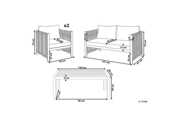 Loungegrupp Antria Ljus trä/svart - Ljus trä/svart - Utemöbler & utemiljö - Utegrupp - Soffgrupp utomhus