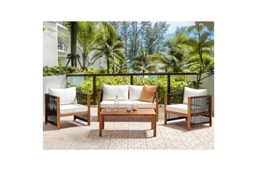 Loungegrupp Antria Ljus trä/svart - Ljus trä/svart - Utemöbler & utemiljö - Utegrupp - Soffgrupp utomhus