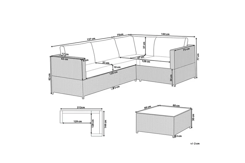 Loungegrupp Avola - Utemöbler & utemiljö - Utegrupp - Soffgrupp utomhus