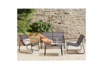 Loungegrupp Barrea Svart - Svart - Utemöbler & utemiljö - Utegrupp - Soffgrupp utomhus