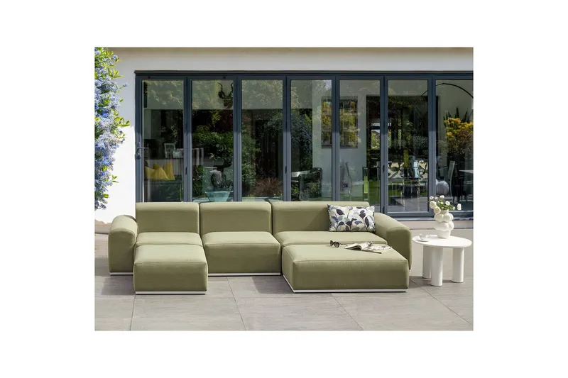 Loungegrupp Battifollo Grön/Vit - Grön/Vit - Utemöbler & utemiljö - Utegrupp - Soffgrupp utomhus