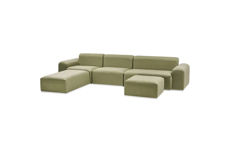 Loungegrupp Battifollo Grön/Vit - Grön/Vit - Utemöbler & utemiljö - Utegrupp - Soffgrupp utomhus