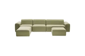 Loungegrupp Battifollo Grön/Vit - Grön/Vit - Utemöbler & utemiljö - Utegrupp - Soffgrupp utomhus