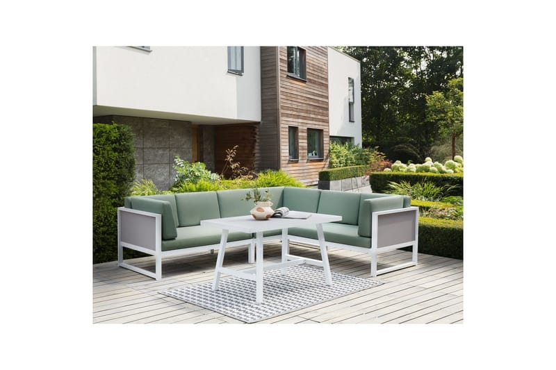 Loungegrupp Castella/Fratte Grön/vit/grå - Grön/vit/grå - Utemöbler & utemiljö - Utegrupp - Soffgrupp utomhus