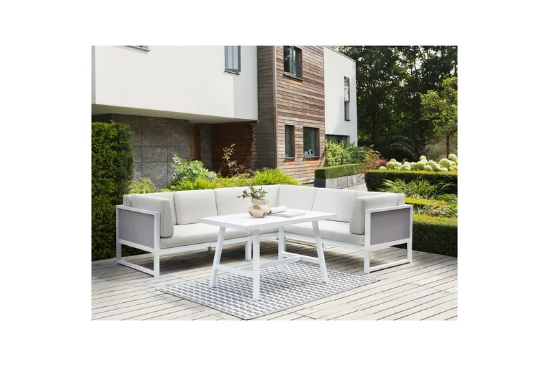 Loungegrupp Castella/Fratte Vit/Grå - Vit/Grå - Utemöbler & utemiljö - Utegrupp - Soffgrupp utomhus