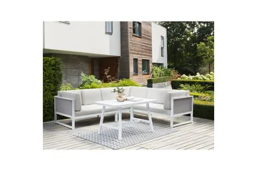 Loungegrupp Castella/Fratte Vit/Grå - Vit/Grå - Utemöbler & utemiljö - Utegrupp - Soffgrupp utomhus