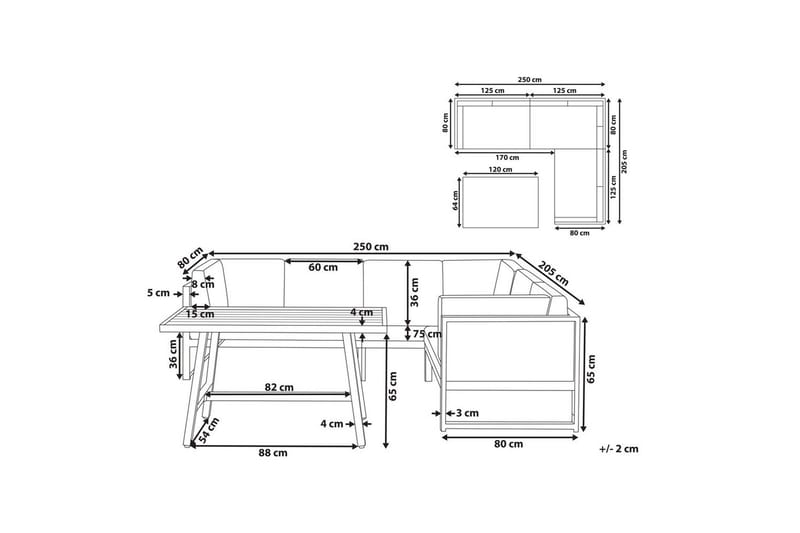 Loungegrupp Castella/Fratte Vit/Grå - Vit/Grå - Utemöbler & utemiljö - Utegrupp - Soffgrupp utomhus