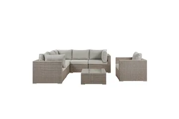 Loungegrupp Contare Grå/beige, Högervänd - Grå/beige, Högervänd - Utemöbler & utemiljö - Utegrupp - Soffgrupp utomhus
