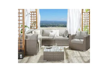 Loungegrupp Contare Grå/beige, Högervänd - Grå/beige, Högervänd - Utemöbler & utemiljö - Utegrupp - Soffgrupp utomhus