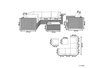Loungegrupp Contare Grå/beige, Högervänd - Grå/beige, Högervänd - Utemöbler & utemiljö - Utegrupp - Soffgrupp utomhus