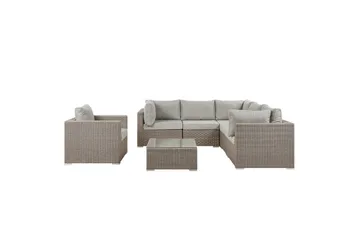 Loungegrupp Contare Grå/beige, Vänstervänd - Grå/beige, Vänstervänd - Utemöbler & utemiljö - Utegrupp - Soffgrupp utomhus