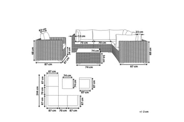 Loungegrupp Contare Grå/beige, Vänstervänd - Grå/beige, Vänstervänd - Utemöbler & utemiljö - Utegrupp - Soffgrupp utomhus