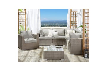 Loungegrupp Contare Grå/beige, Vänstervänd - Grå/beige, Vänstervänd - Utemöbler & utemiljö - Utegrupp - Soffgrupp utomhus