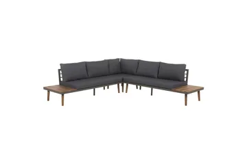 Loungegrupp Corato Grå/mörkt trä/ljust trä - Grå/mörkt trä/ljust trä - Utemöbler & utemiljö - Utegrupp - Soffgrupp utomhus