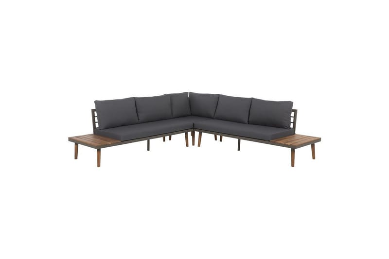 Loungegrupp Corato Grå/mörkt trä/ljust trä - Grå/mörkt trä/ljust trä - Utemöbler & utemiljö - Utegrupp - Soffgrupp utomhus