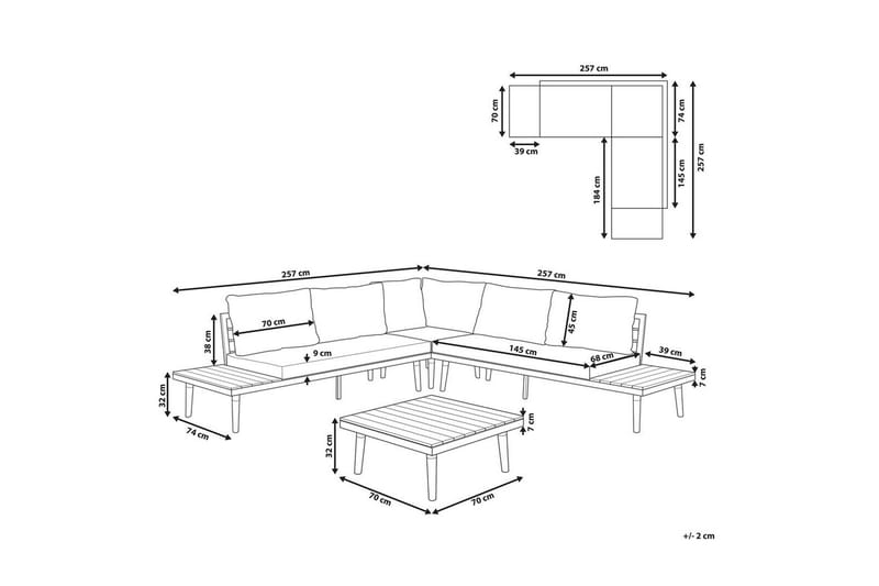 Loungegrupp Corato Vit/ljust trä - Vit/ljust trä - Utemöbler & utemiljö - Utegrupp - Soffgrupp utomhus